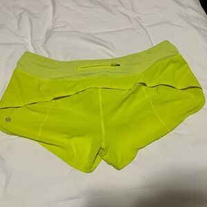 Neon green lululemon shorts